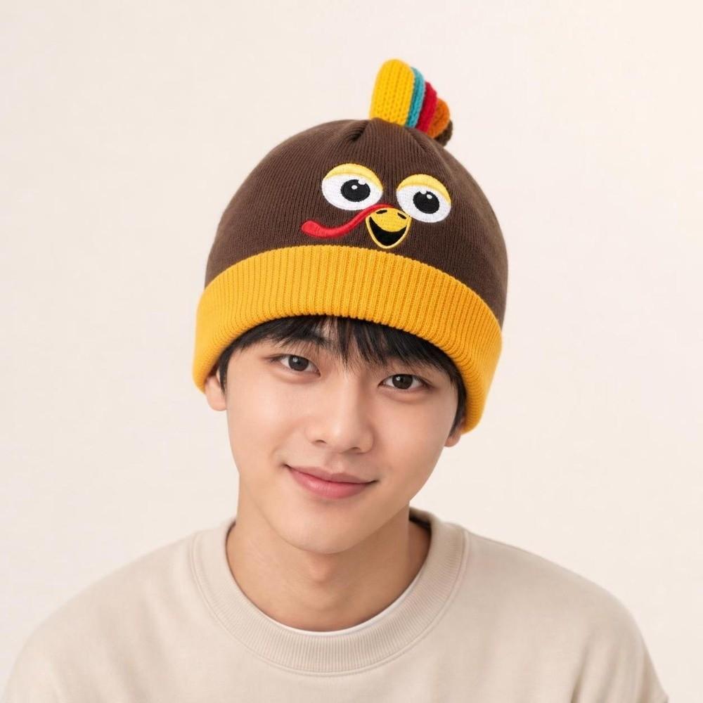 Windproof Turkey Hat Thickened Warm Pullover Hat Funny Knit Beanies Thanksgiving Party