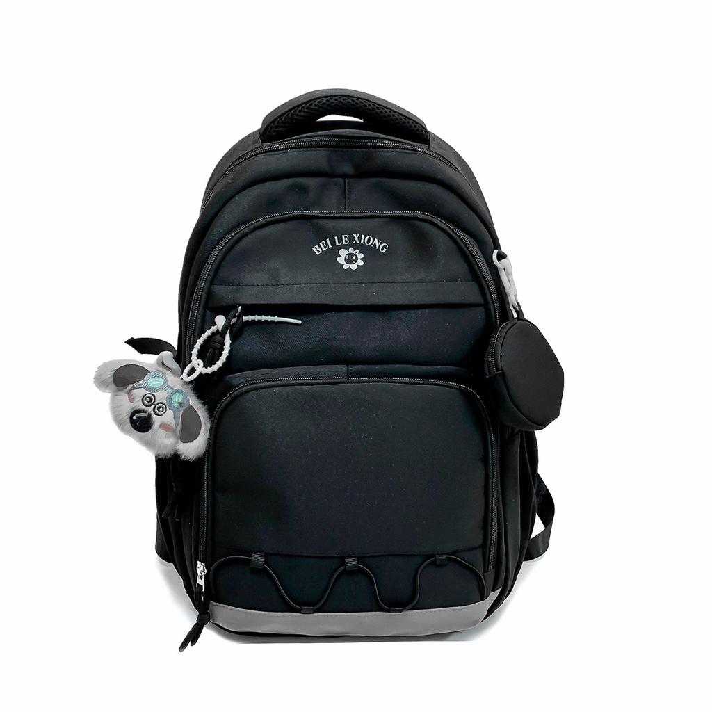 Large-capacity simple casual backpack, male and female high school students, high school students, schoolbags, multi-compartment fashion backpacks