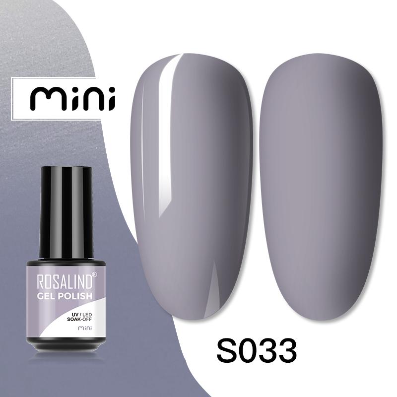 ROSALIND Mini Pure Color Gel 80 Colors Nail Polish Soak Off UV LED Gel Polish Varnish Lacquer Semi Permanent Base Top Coat For Nail Art Design