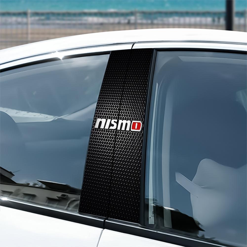 wskpa9 2Pcs Car B-pillar Sticker Door Center Pillar Anti-Scratch Protective Decals For Nissan Nismo X-Trail 1 Qashqai Altima Valve Cap