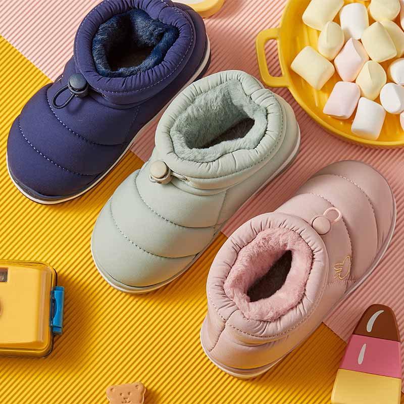 Children's Thick Boots Winter Season Cartoon Warm Shoes Boys Girls Kids Home Cotton Slippers Heel Outdoor Baby Snow Boots
