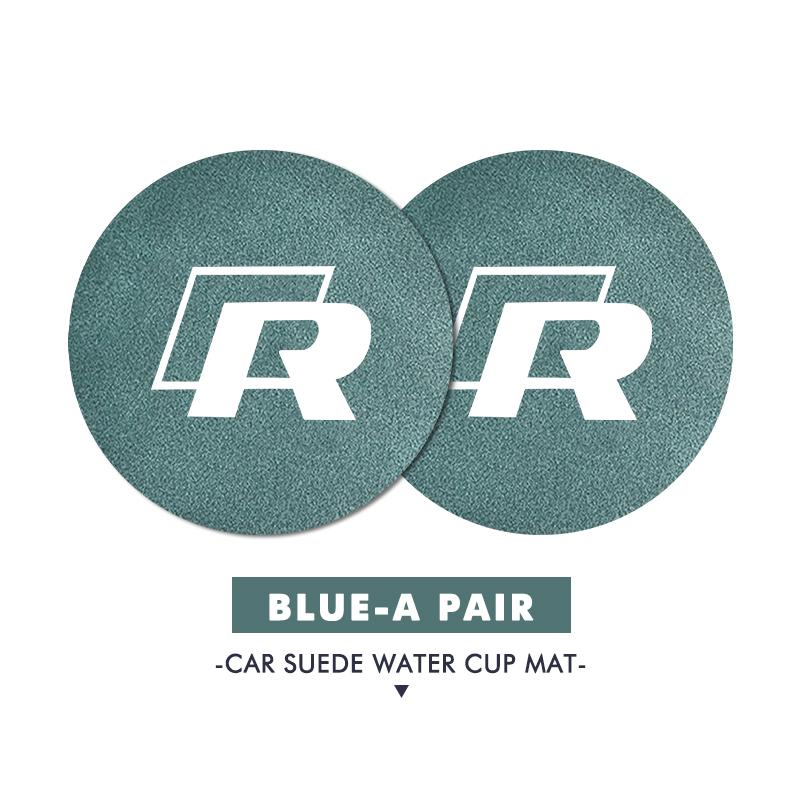 

2026 Hot For VOLKSWAGEN VW 2pcs Sheepskin Car Coaster Anti-slip Mat Water Cup Holder Pad For Golf Polo 4 5 6 Passat B5 B6 B7 CC