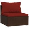 Vidaxl 4-Cz. Garden Lounge Set, Cushions, PE Rattan, Brown