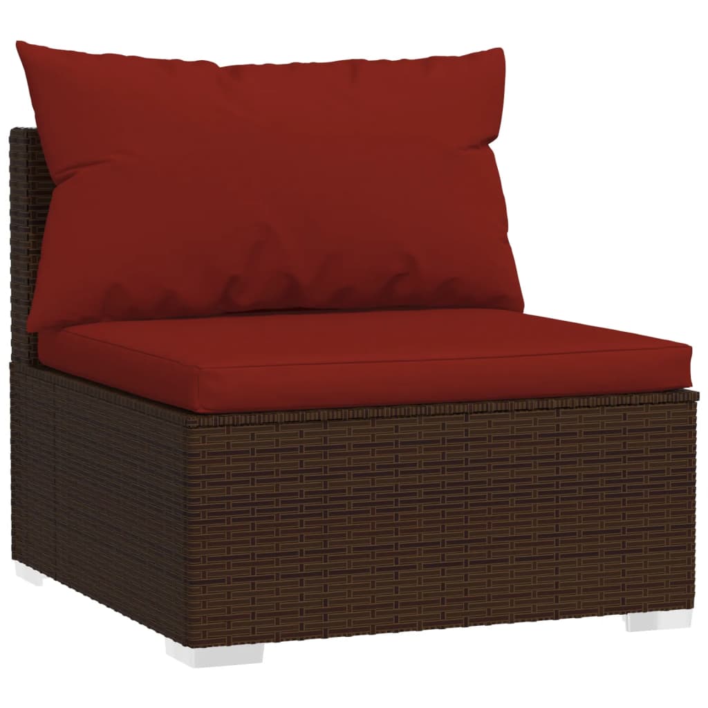 Vidaxl 4-Cz. Garden Lounge Set, Cushions, PE Rattan, Brown