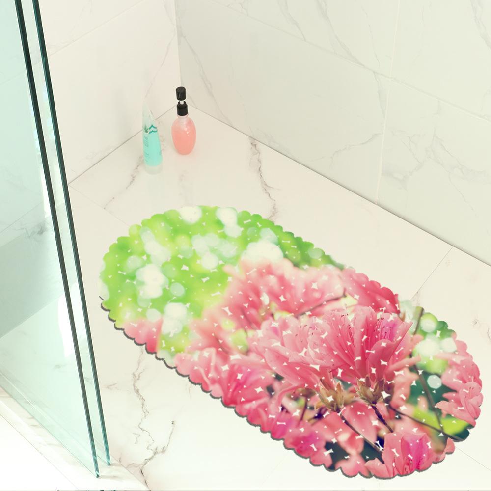 Beautiful Small Flower Picture Balcony Bathroom Mat Hydrophobic Non-Slip Door Mat Swimming Pool Public Places Non-Slip Floor Mat