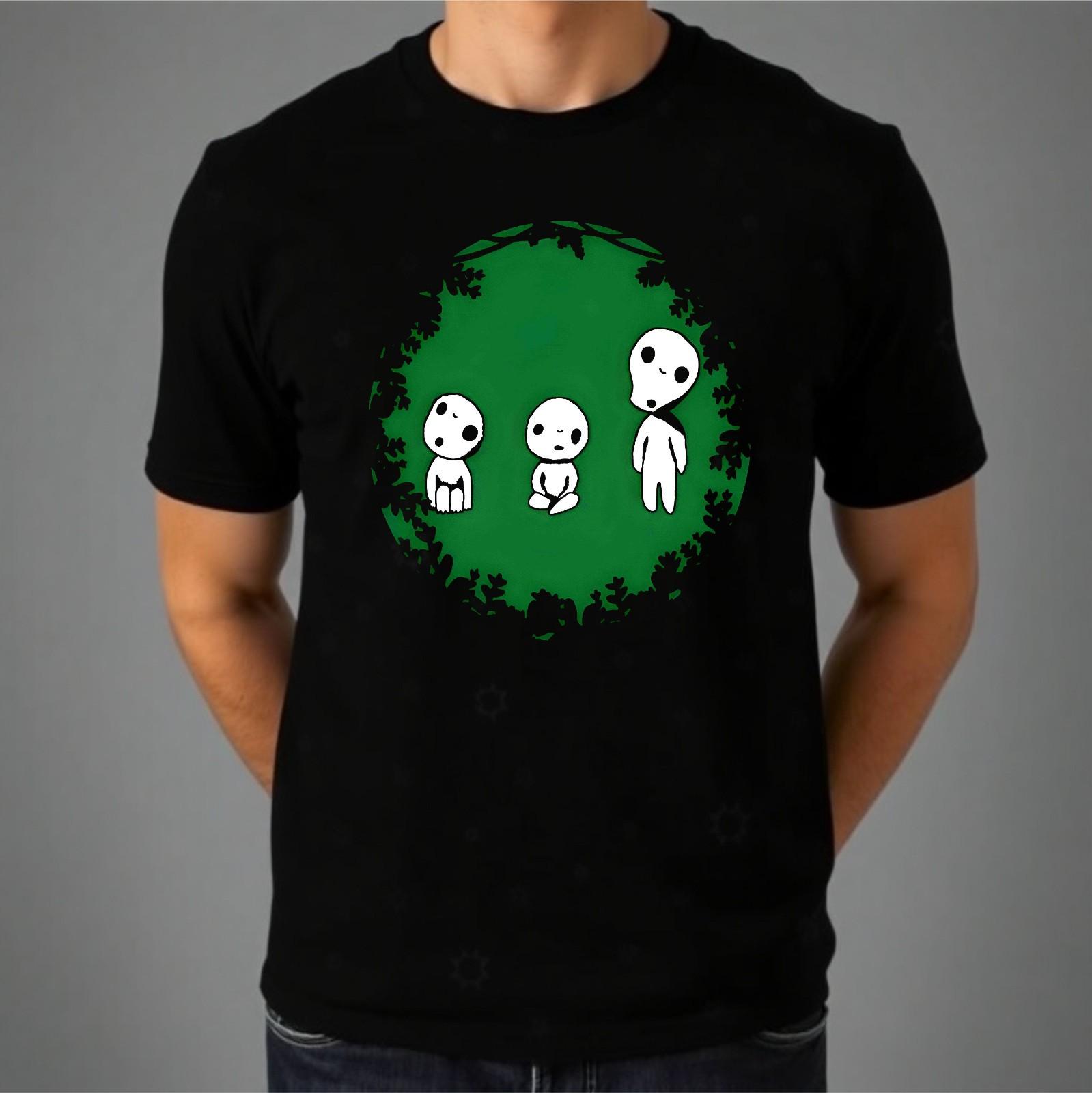 Japanese Ghost T-shirt Kodama Family Tree Forest Spirits Top Men s Gift Tee XL