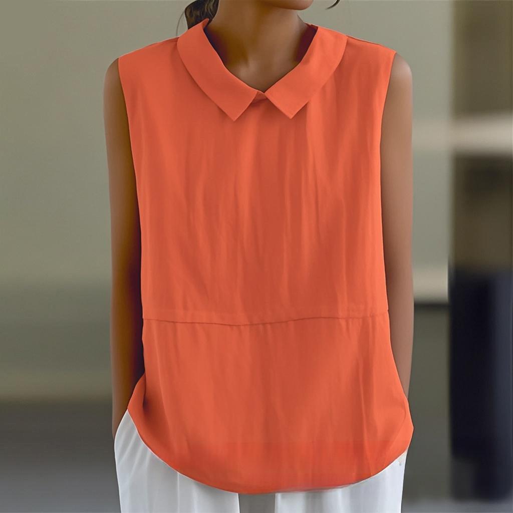 Loose Tops Sleeveless Cotton and Linen Women’s Blouses & Shirts