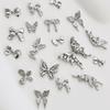 10 Pcs/Set 3D Bows Nails Charms Sparkling Butterfly Nails Charms Alloy Manicure Supplies Nails Art Decorations for Women