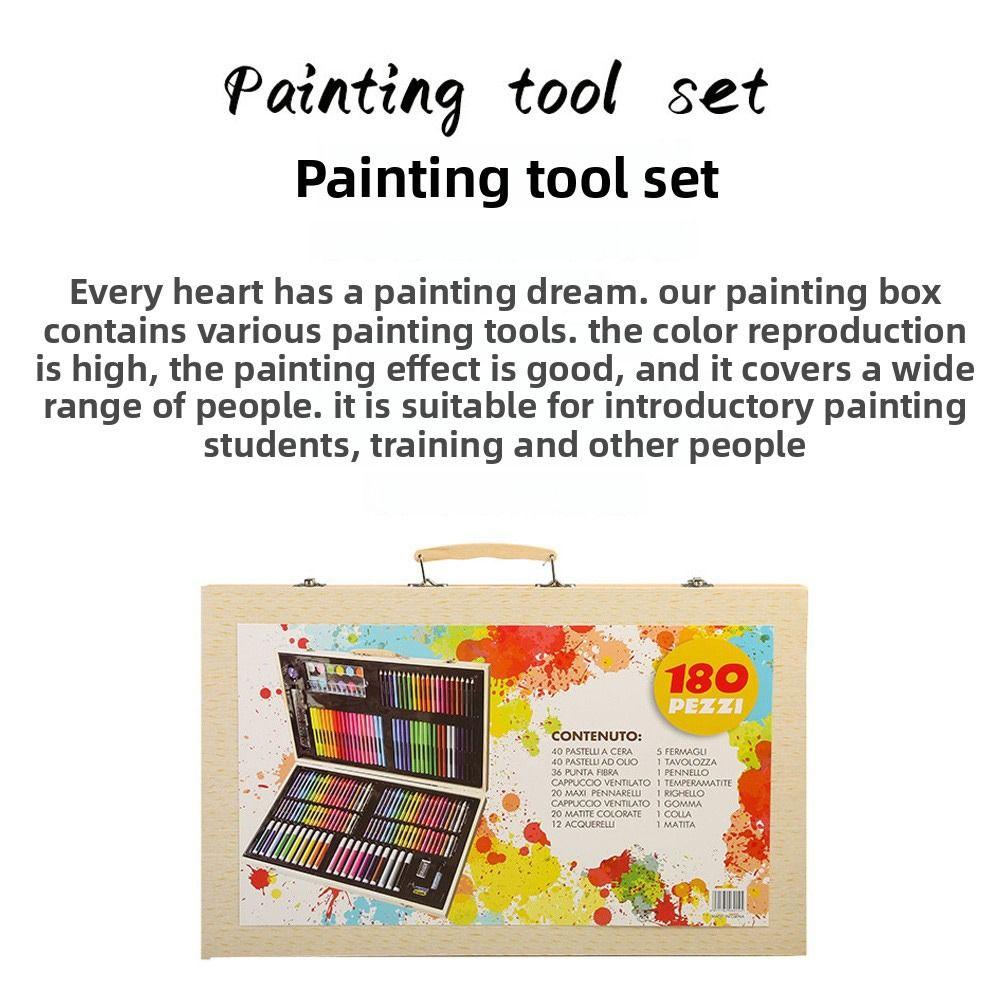 Washable Art Painting Set 180Pcs Watercolor Pen Set Cartoon Drawing Kit  Christmas Gift