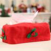 Navidad Noel High Quality Wonderful Tissue Paper Dispenser Christmas Decorations Xmas Tissue Box Cover Flannel New Year Red