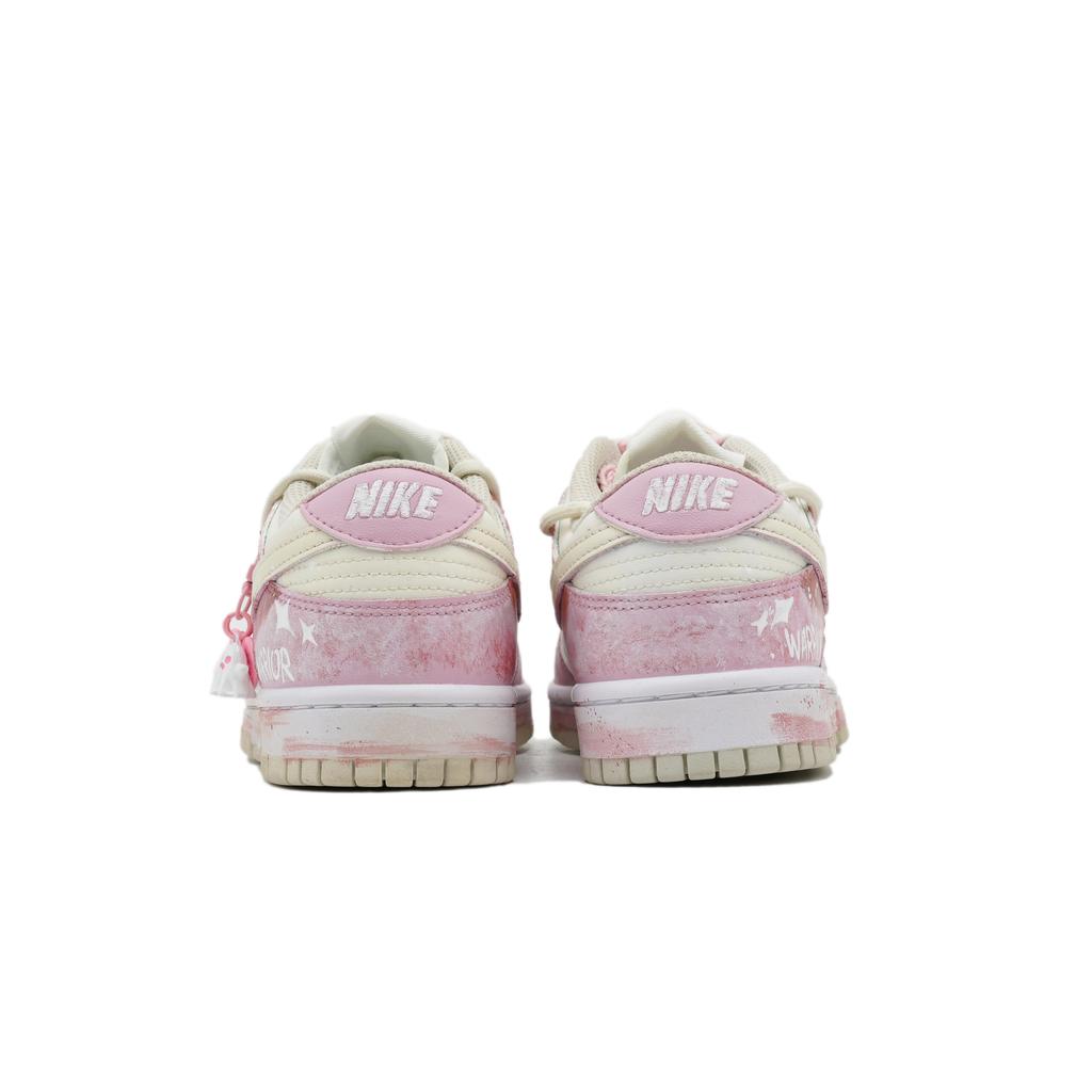 Nike Dunk Leather Slip Resistant Abrasion Resistant Low Top Skateboard Shoes Unisex Pink DD1503-103(Team726-)