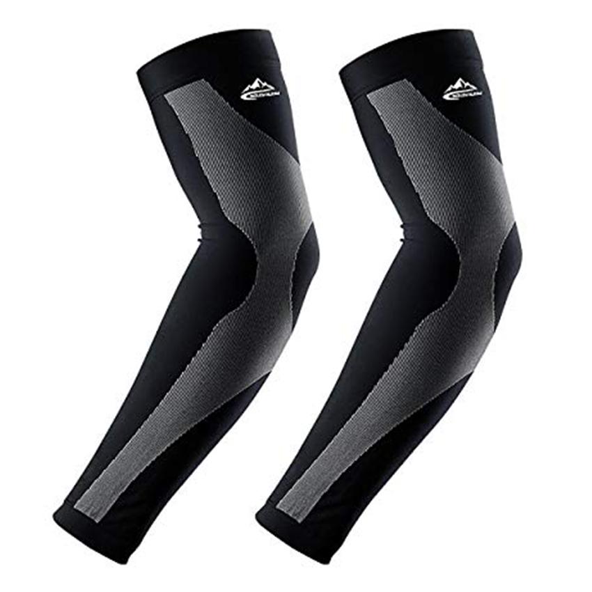 

1Pair Arm Compression Sleeves,UV Protection Cooling Arm Sleeves UPF50 Sun Sleeves Arm Covers for Cycling Golf Basketball чорний