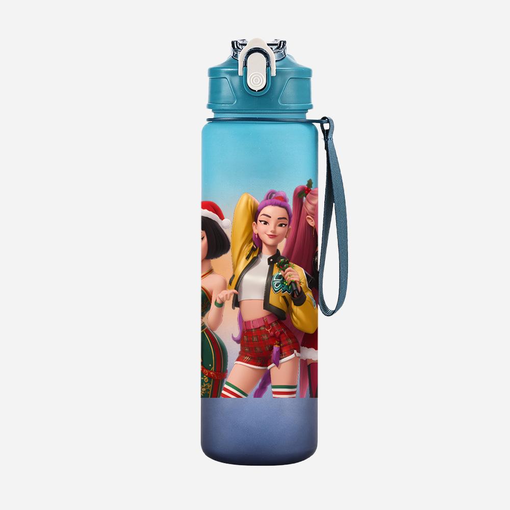Cartoon Christmas K-Pop Demon Hunters Printed Large Capacity Drinking Cup Portable Outdoor 750Ml Water Bottle Sports Water Cup Children Kid Gift