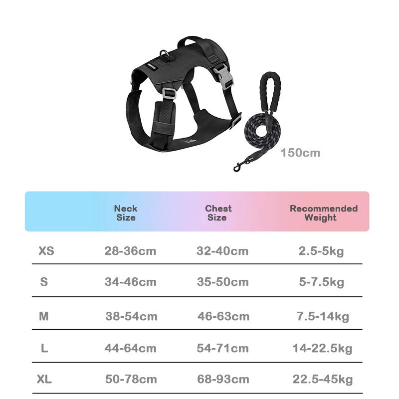 Neues leichtes wasserdichtes Hundegeschirr Weste atmungsaktiv nicht haftend für Haare Outdoor kein Ziehen Haustiergeschirr für große Hunde Trainingsweste