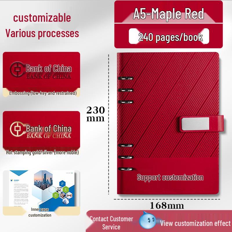 Custom A5 Ring Binder Notebook Gift Set with Logo - Holiday Souvenir Box