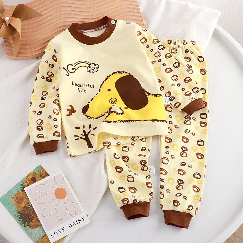 Set di 2 maglioni a maniche lunghe con stampa di lettere dei cartoni animati per bambini piccoli - Vestito morbido, accogliente e adorabile per