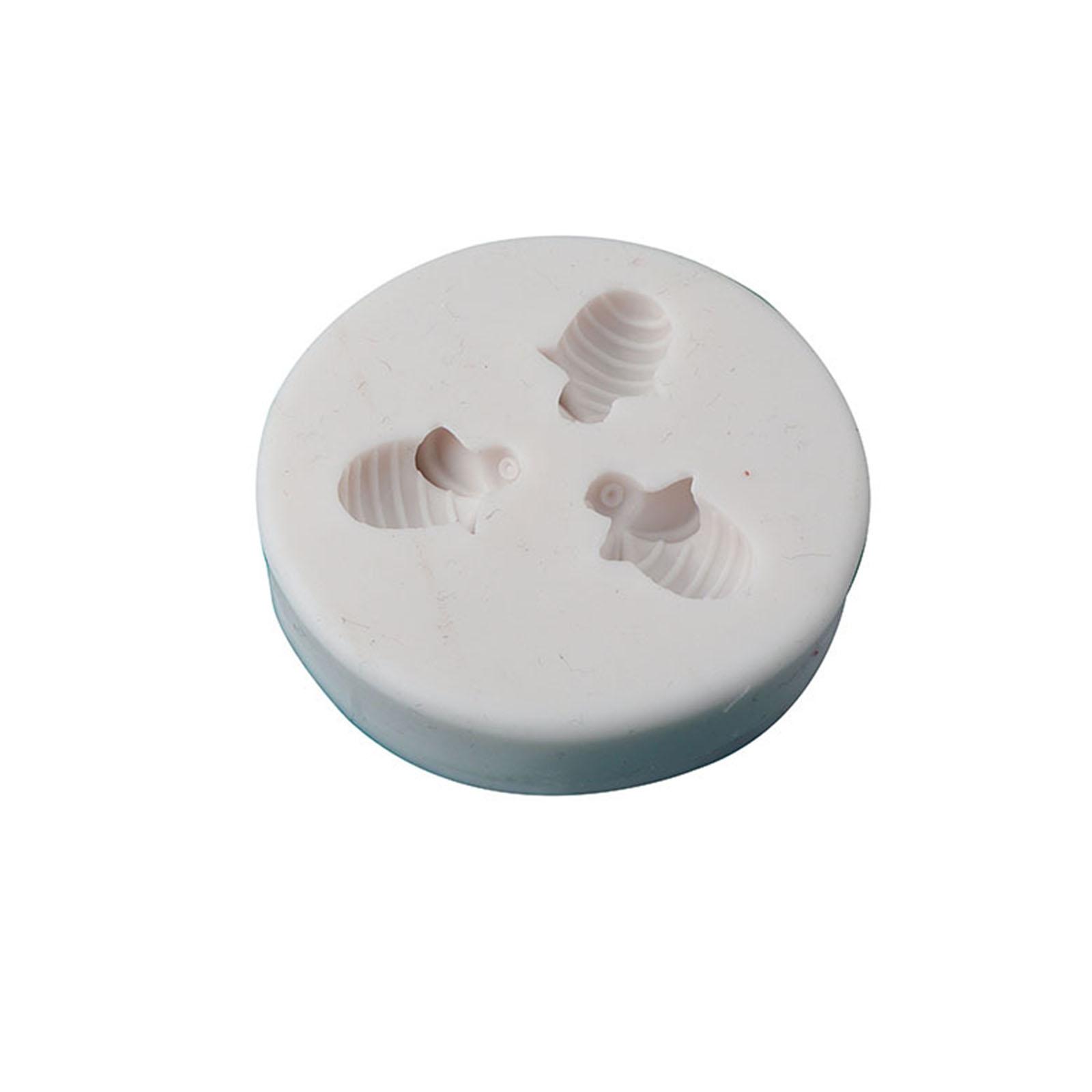 3/7-cavity Bee-Candy Fondant Molds Bubble Little-Bee Shape Baking Silicone Molds for Cake-Decoration Chocolate Crafts серый
