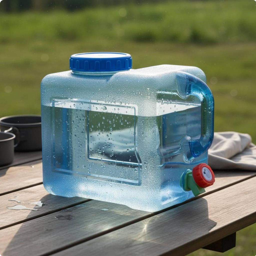 Portable Water Container Builtin Faucet Large Capacity Carrier LeakResistant Seal for Campers,