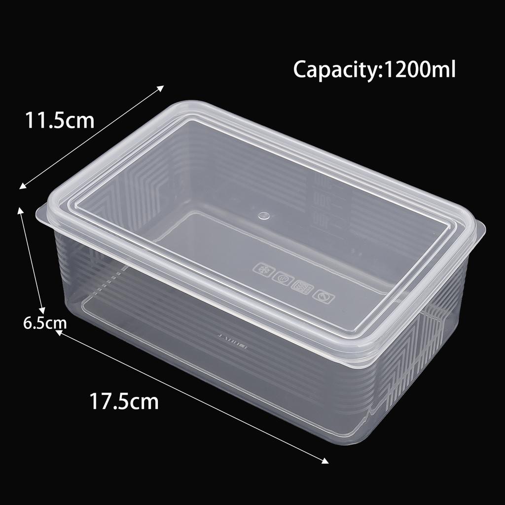 300/600/1200ml Fresh-keeping Boxes Refrigerator Storage Container with Lid for Meat Fruits Vegetables Kitchen Food Organizer