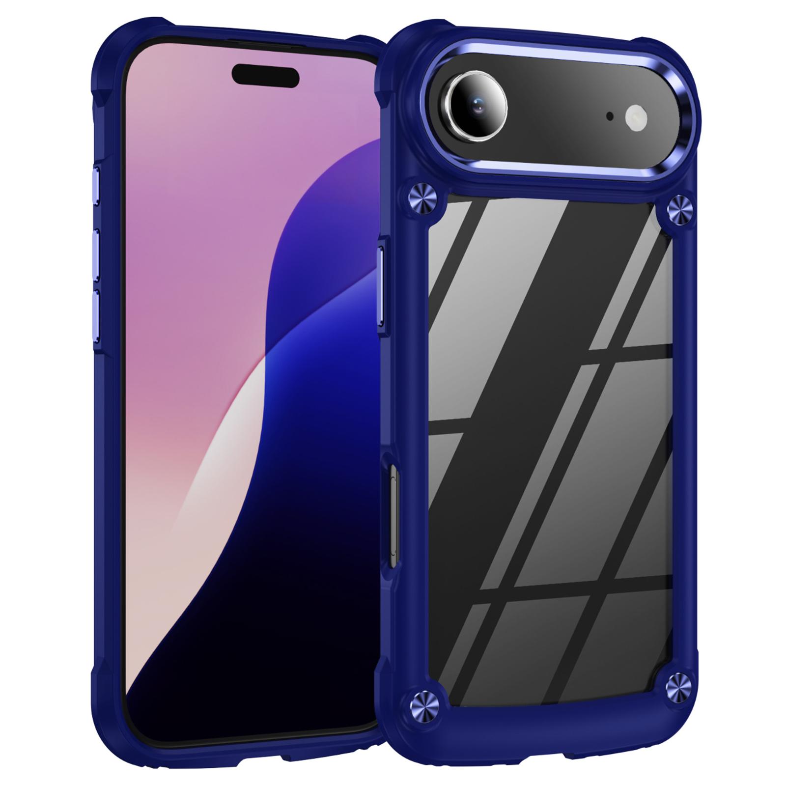 

Для iPhone 17 Air Чехол Противоударная Рамка Объектива из Сплава ПК+ТПУ Чехол для Телефона Blue