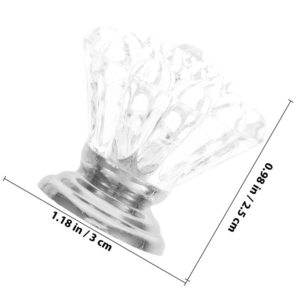10Pcs Clear Glass Drawer Pulls Crystal Acrylic Knobs for Cabinet Doors Dresser Hardware Single Hole Easy Install Home Renovation