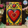 Mexican Floral Heart Iron Wall Decor X Inch Decorative Plaque for Living Room Gallery Wall Art