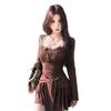 2025 Faux Two-Piece Lace Camisole Dress: Women's Autumn Waist-Cinched Pleated Bodycon Skirt