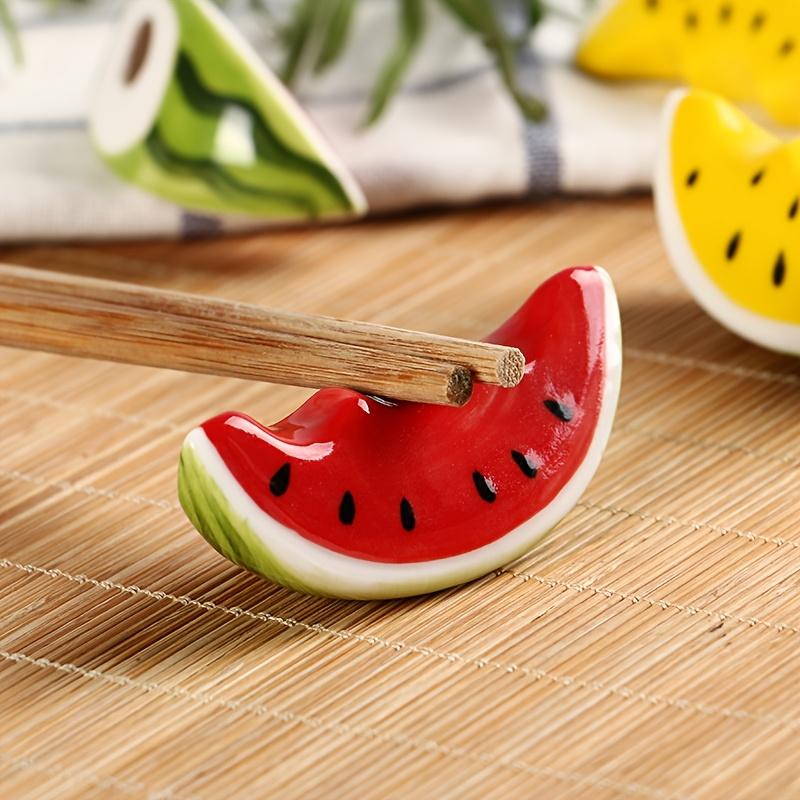 1/2 Creative Summer Refreshing Ceramic Watermelon Chopstick Holder Chopstick Holder, Home Hotel Homestay Chopstick Pillow