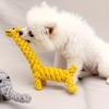 1pc Pet Cotton Rope Giraffe Weaving Toy Anti Bite Teeth Grinding Fun Fun Teasing Cat Stick Dog Bite Toy Cat Chewing Toy