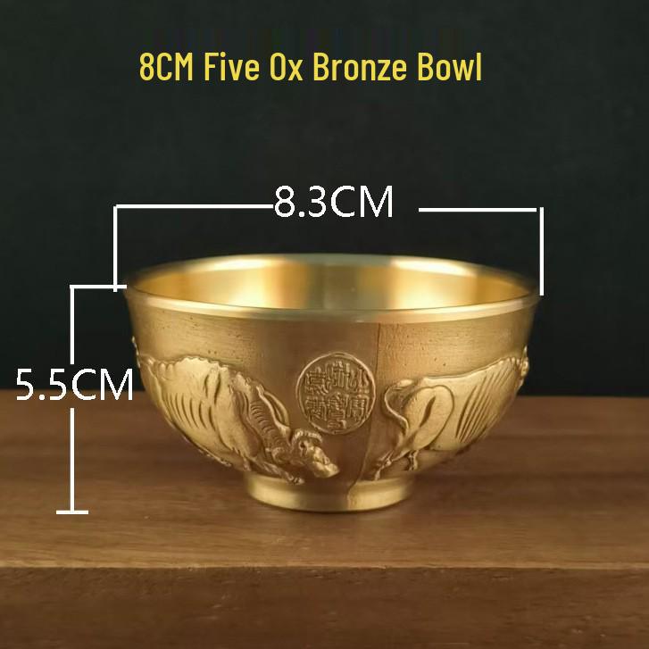 Golden Copper Tableware Set: Bowl, Chopsticks, and Spoon - Elegant Home Display