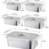 Huì Huáng 5.5L 304 Stainless Steel Rectangular Food Container with Lid