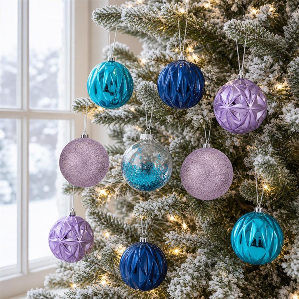 9 Pieces Christmas Ball Ornaments Sturdy for Festive Gathering