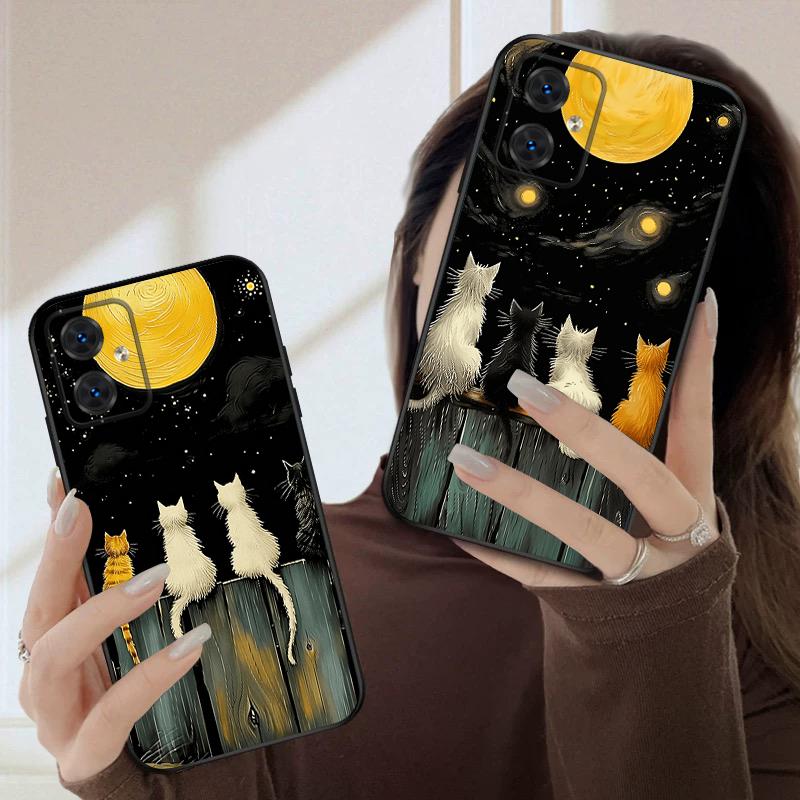 Background Cat For Motorola Moto G 04 G05 G14 15 24 34 35 54 55 75 84 85 Edge 40 50 Fusion 60 Fusion silicone soft phone case