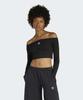 Adidas Essentials Rib Off-Shoulder Long Sleeve T-Shirt - Black / Ke3150