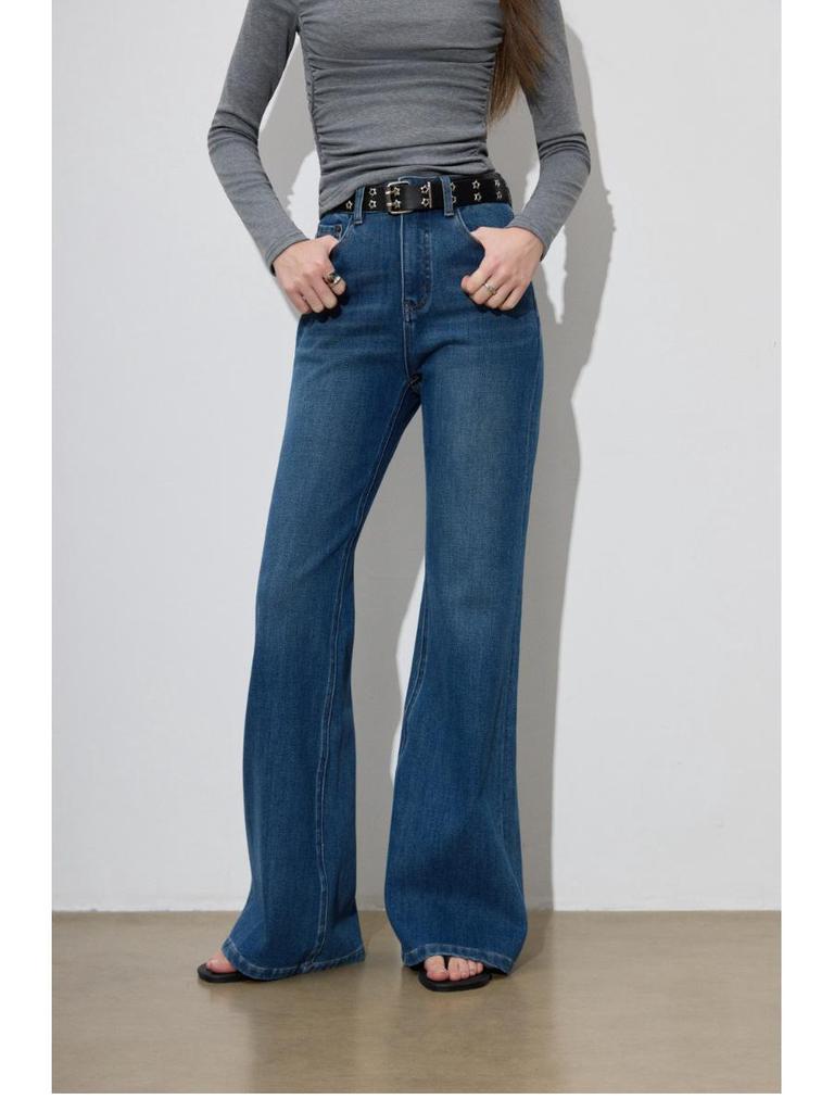 JOCORBEI Supermodel Four-Way Stretch Women's Mid-High Waist Micro Flare Slim Jeans