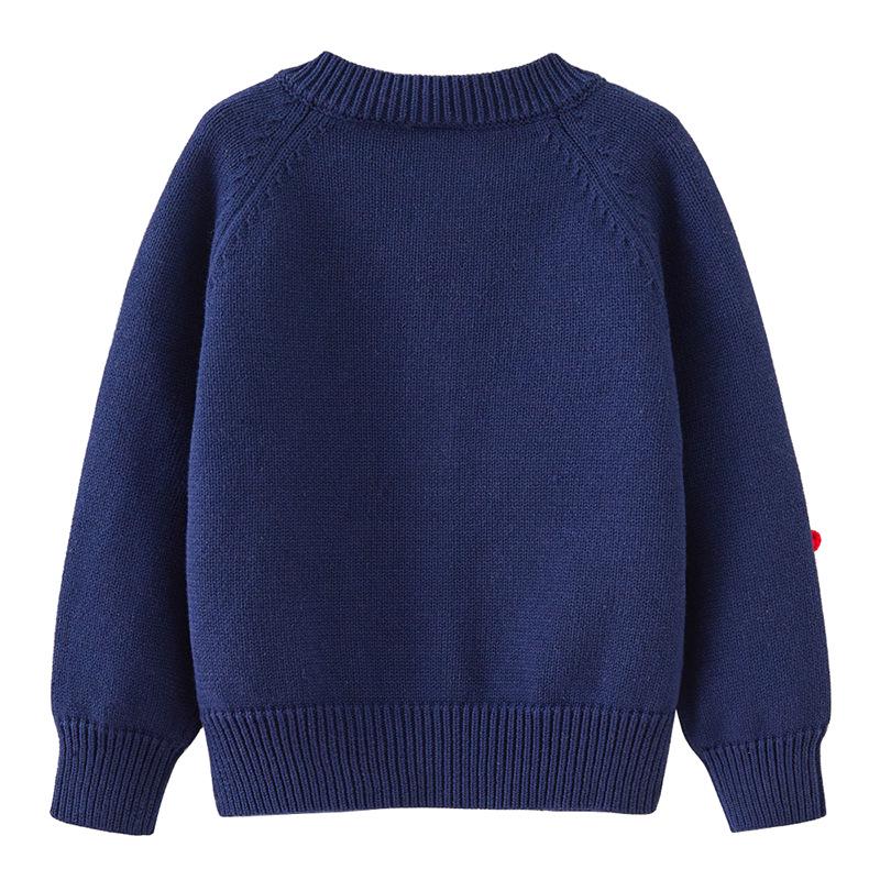 Hand-Crocheted Spring & Autumn Colorful Pom-Pom Girl's Cotton Cardigan