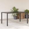 VidaXL Garden Table Glass Top, Dining Table, Meal Table, Outdoor Patio Backyard Furniture, 365531
