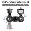 Double Ballheads Flexible Arm Clamp 1/4in Screw Mount for Camera Accessories Mount Aluminum Alloy Clamp