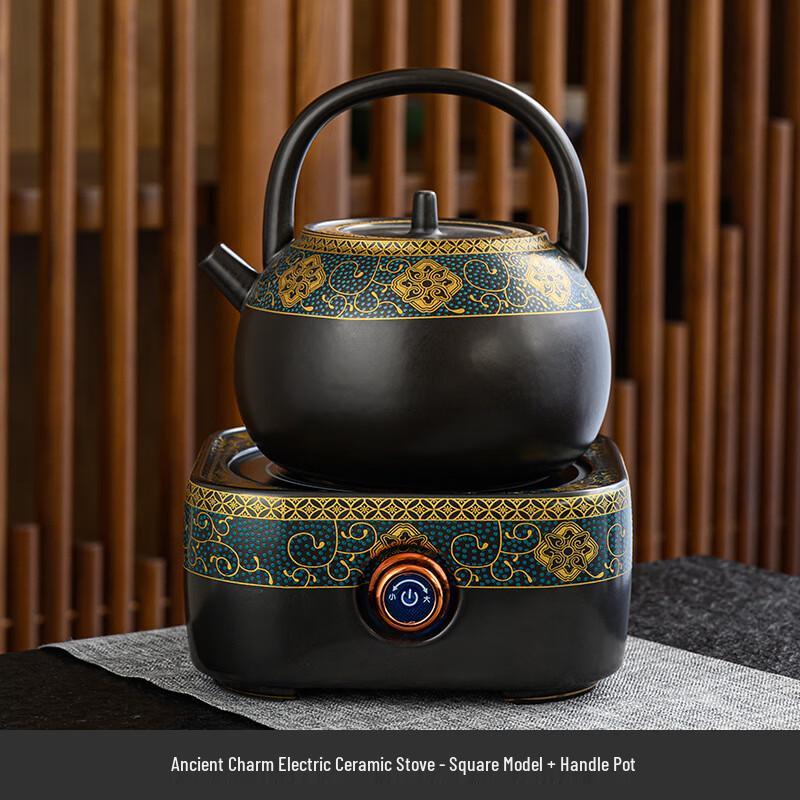Handmade Ancient Charm Ceramic Side Handle Teapot Set