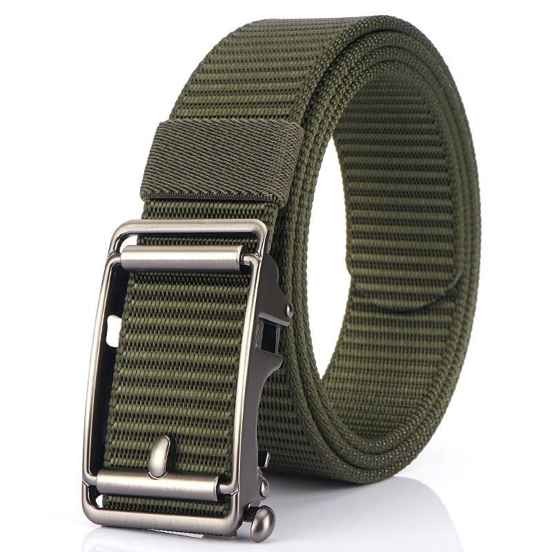 2020 3.5CM Automatic Buckle Nylon Belt Casual Business Canvas Men's Pants