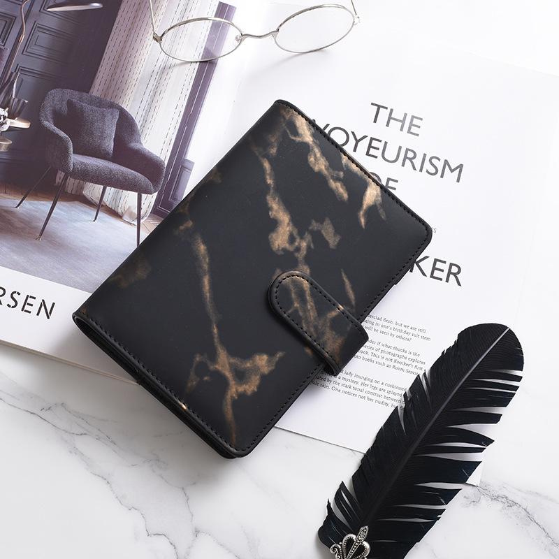 A5 A6 White Black Color Marble Binder DIY Binder Only Cover Diary Agenda Planner Paper Cover School Stationery