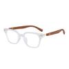 Wood Grain Legs Square Frame Photochromic Gray Brown Anti Blue Light Custom Sunglasses Prescription Customized Degree Eyewear