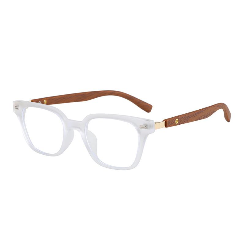 Wood Grain Legs Square Frame Photochromic Gray Brown Anti Blue Light Custom Sunglasses Prescription Customized Degree Eyewear
