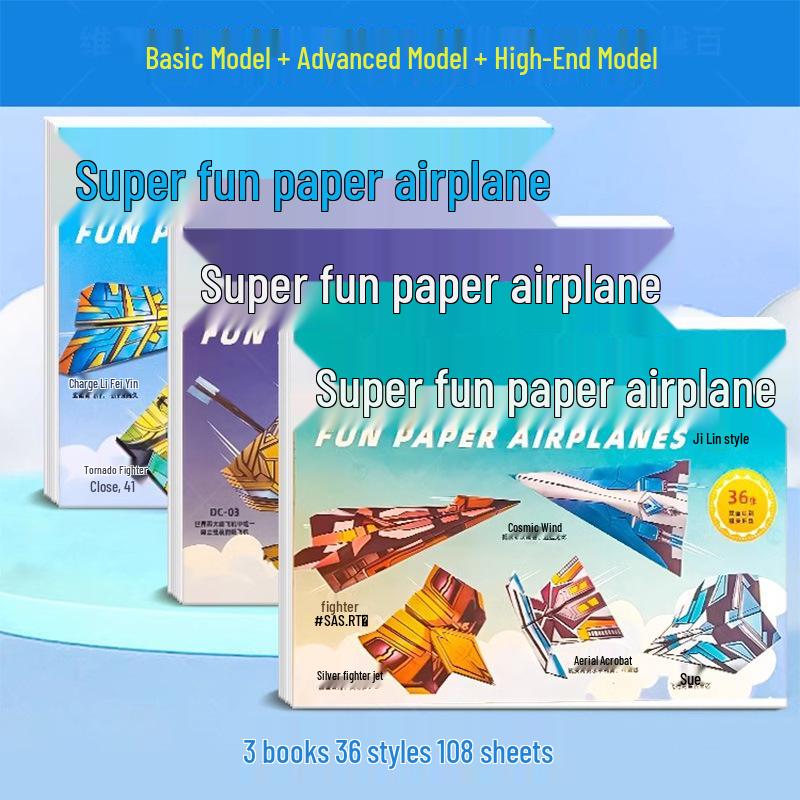 3D Stereo Origami Paper Airplane Kit for Kids - Educational DIY Craft Toy
