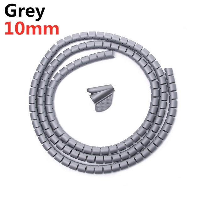 

2/1M 16/10 mm Flexible Spiral Cable Wire Protector Cable Organizer Computer Cord Protective Tube Clip Organizer Management Tools 1m