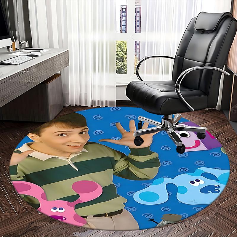 Blues Hinweise & Sie! Stuhlmatte Runder Teppich - Büroteppich, Geschenk für Jungen und Mädchen, Blue's Clues Möbelzubehör0476b
