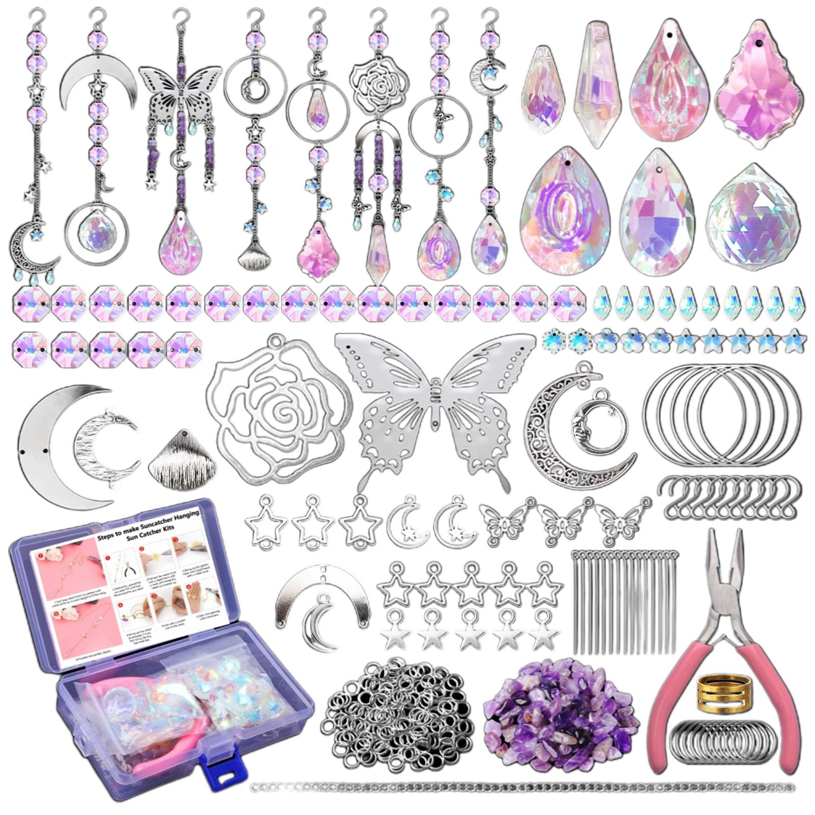 

Упаковка из 200 штук Набор для творчества «Ловцы солнца» Набор для творчества «Ловцы солнца» с крючками, подвеска из кристаллов, ловцы солнца для садового окна