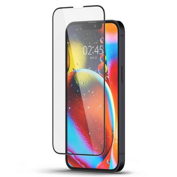 Szkło hartowane do iPhone 13 Spigen Czarna ramka