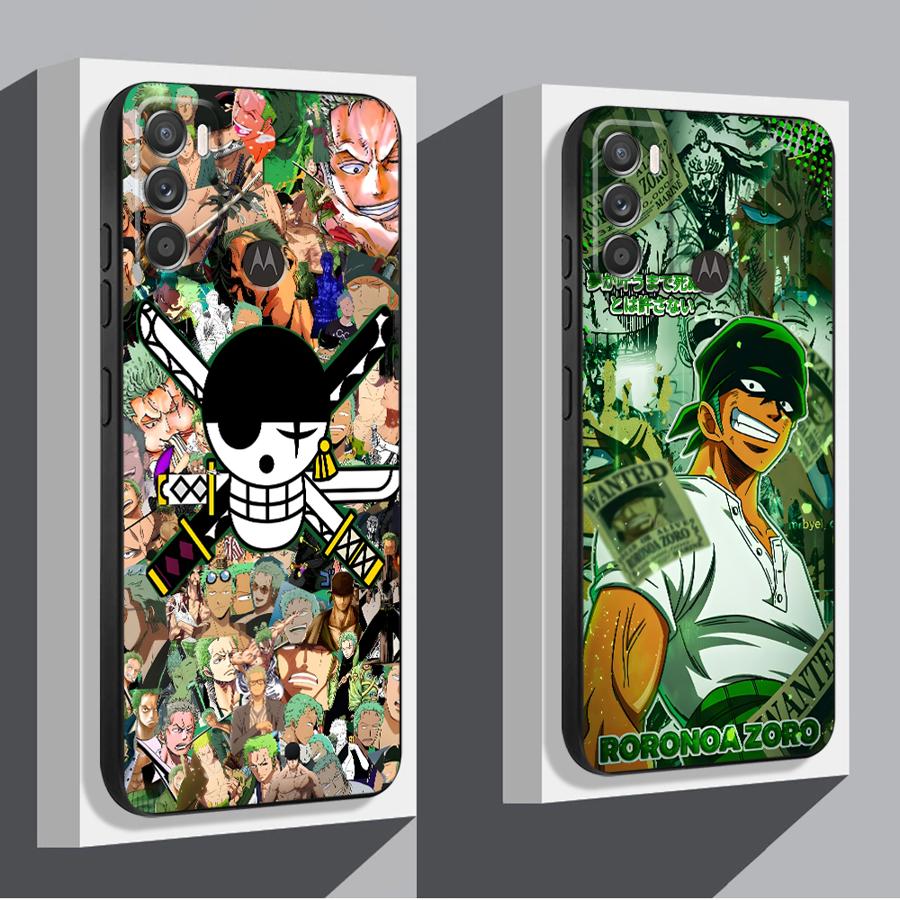 Cartoon One Piece Collage Zoro Case for Motorola Moto G52 G60 G51 G73 G32 G50 G72 G60s G53 G30 Edge 20 Pro 30 Lite G71 G22