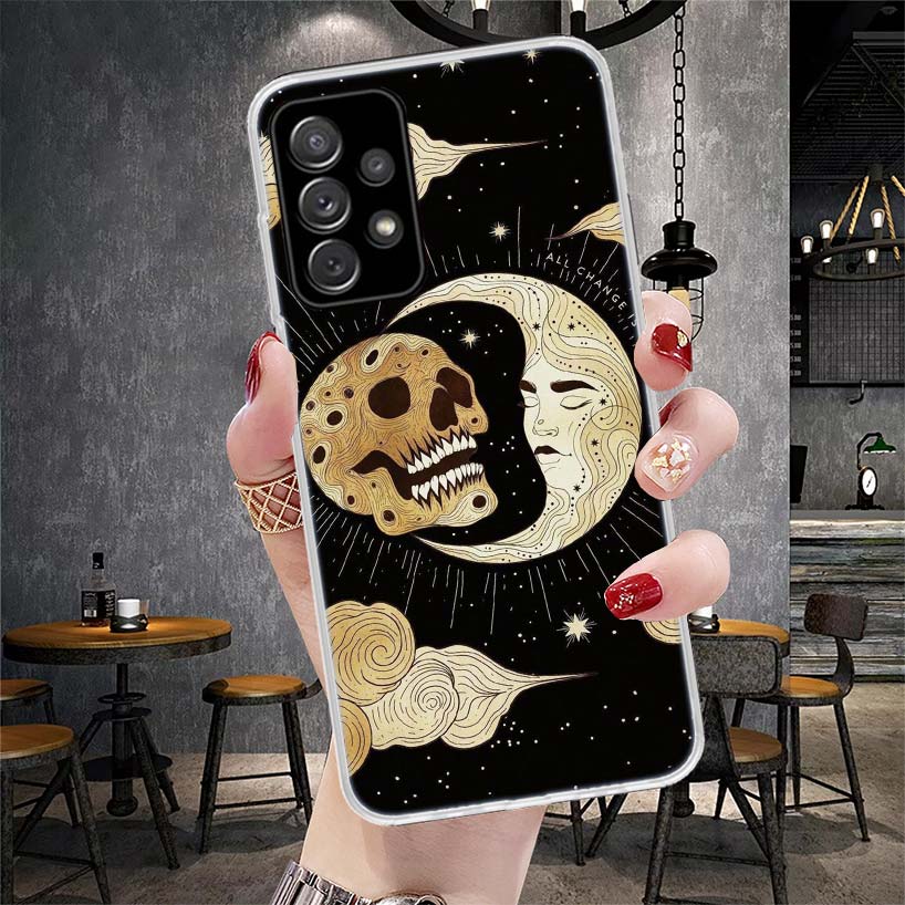 Funny Sun Moon Face Soft Phone Case For Samsung Galaxy A12 A22 A32 A52 A72 A02S A51 A50S A71 A70 A31 A20S Note 20 Ultra S10 A10S